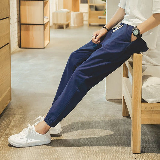 Cotton And Linen Casual College Student Cropped Pants Men - PrimeMalePrimeMalePrimeMale