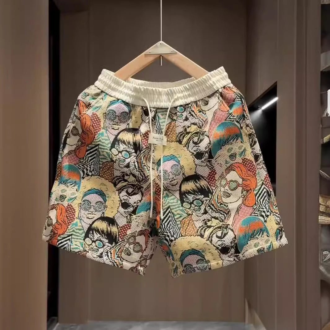 Summer New American Yarn - dyed Jacquard Casual Shorts - PrimeMalePrimeMalePrimeMale