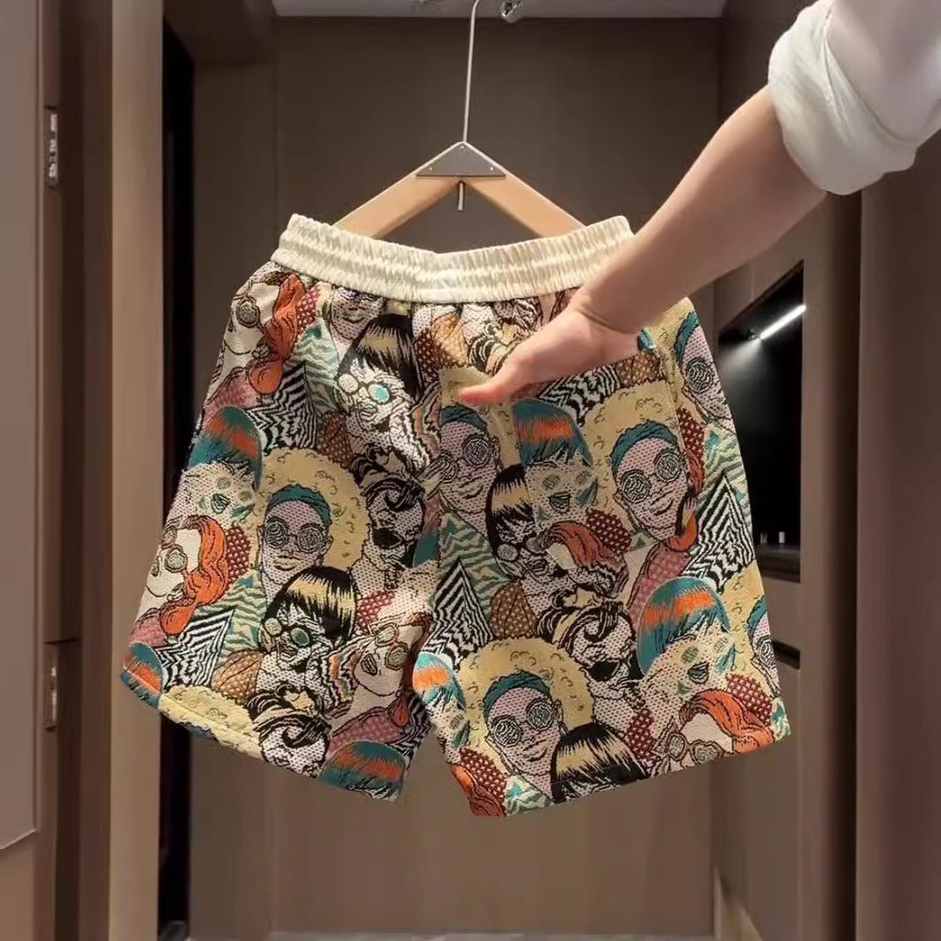 Summer New American Yarn - dyed Jacquard Casual Shorts - PrimeMalePrimeMalePrimeMale