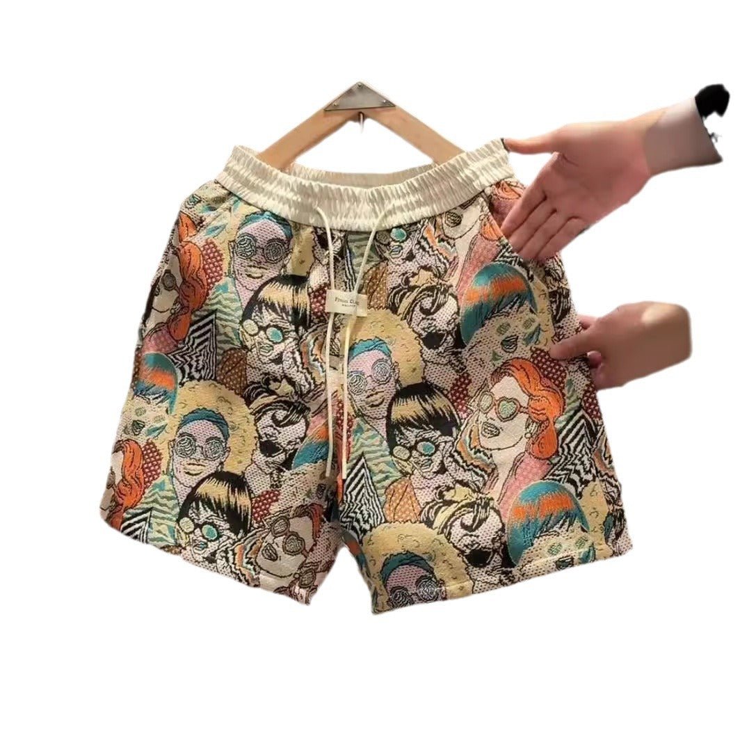 Summer New American Yarn - dyed Jacquard Casual Shorts - PrimeMalePrimeMalePrimeMale