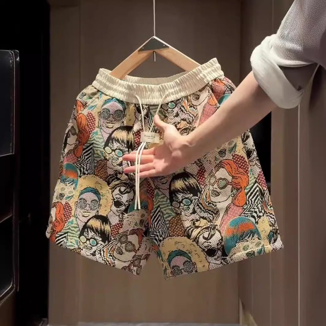 Summer New American Yarn - dyed Jacquard Casual Shorts - PrimeMalePrimeMalePrimeMale